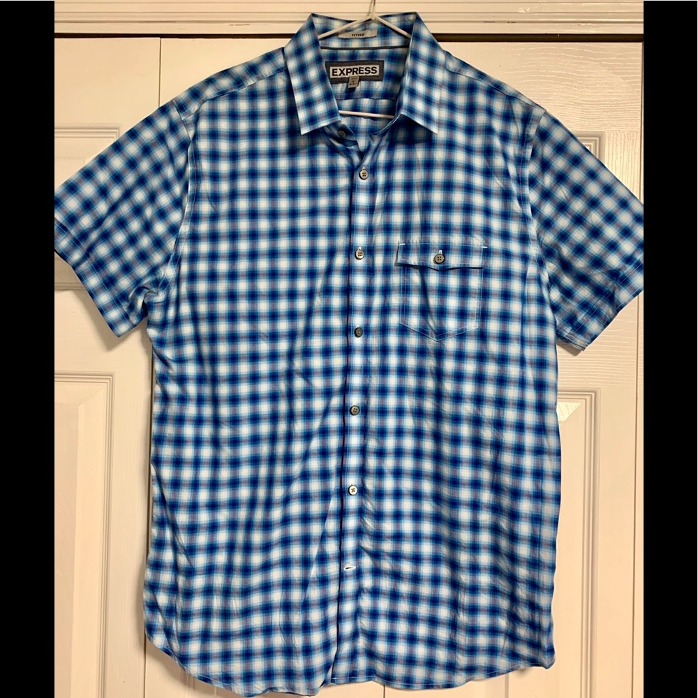 White and Blue Checkered Men’s Shirt